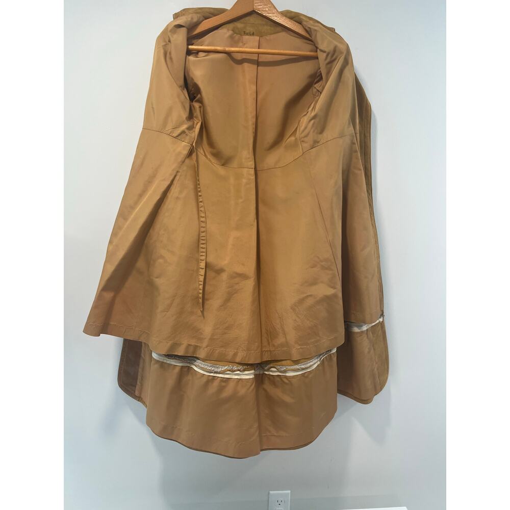 1970s RARE Vintage Leather Patchwork Trench Coat Removable Bottom Small JL - Picture 16 of 16